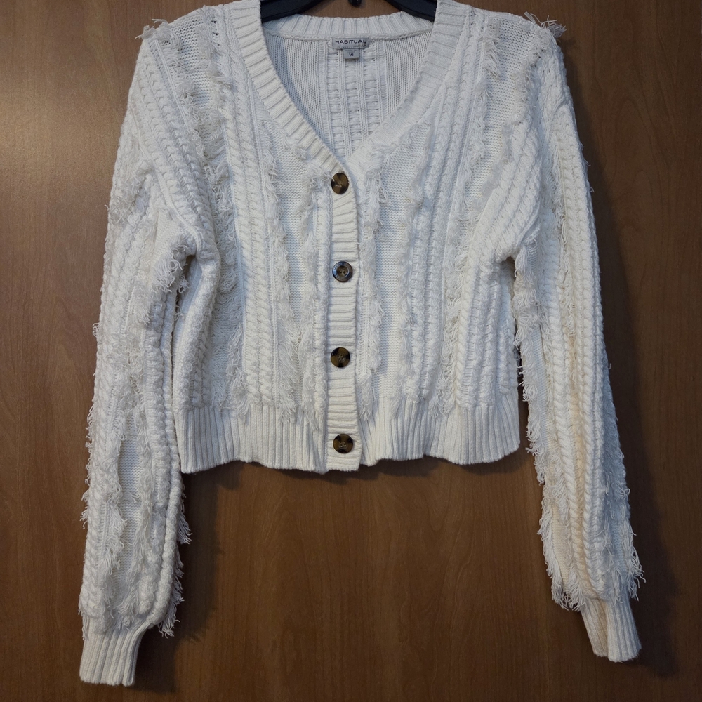 HABITUAL Kids Cream Textured  Sweater Size 16 (Girls)